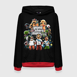 Толстовка-худи женская Mario x GTA, цвет: 3D-красный