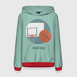 Толстовка-худи женская Basketball Спорт, цвет: 3D-красный