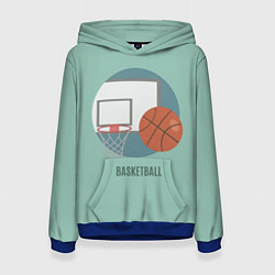 Толстовка-худи женская Basketball Спорт, цвет: 3D-синий