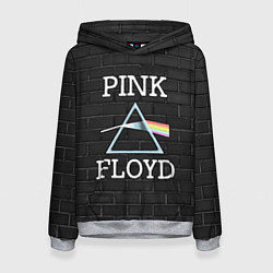 Толстовка-худи женская PINK FLOYD LOGO - ПИНК ФЛОЙД ЛОГОТИП, цвет: 3D-меланж