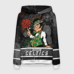 Толстовка-худи женская Boston Celtics , Бостон Селтикс, цвет: 3D-белый