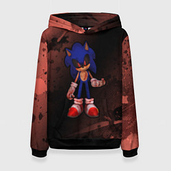 Толстовка-худи женская SONIC EXE - Брызги, цвет: 3D-черный