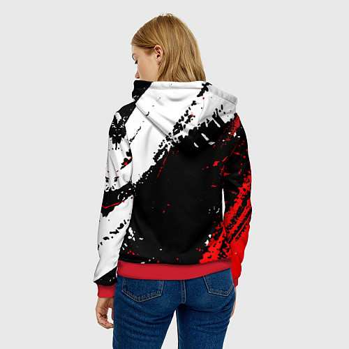 Женская толстовка Honda Logo Auto / 3D-Красный – фото 4