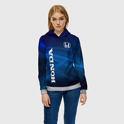 Толстовка-худи женская Honda - Blue, цвет: 3D-меланж — фото 2