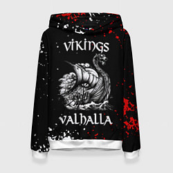 Толстовка-худи женская Викинги: Вальхалла Vikings: Valhalla, цвет: 3D-белый