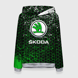 Толстовка-худи женская Skoda: Соты, цвет: 3D-меланж