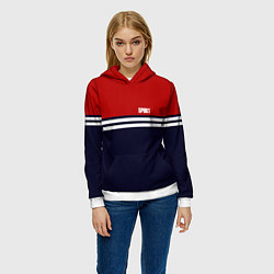 Толстовка-худи женская Sport Спорт, цвет: 3D-белый — фото 2