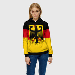 Толстовка-худи женская Германия - Germany, цвет: 3D-черный — фото 2