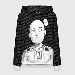 Толстовка-худи женская One Punch Man - Сайтама Ванпанчмен, цвет: 3D-белый