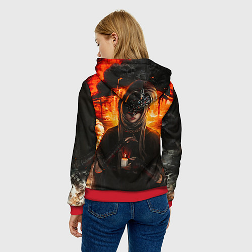 Женская толстовка FIRE KEEPER Dark SOULS III Дарк соулс / 3D-Красный – фото 4