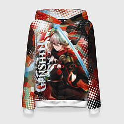 Толстовка-худи женская Каэдэхара Кадзуха-странствующий самурай, цвет: 3D-белый