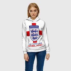 Толстовка-худи женская Сборная Англии по футболу, цвет: 3D-белый — фото 2