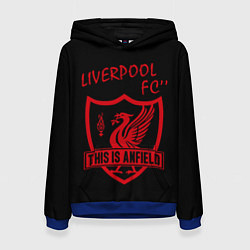 Толстовка-худи женская Liverpool Ливерпуль, цвет: 3D-синий