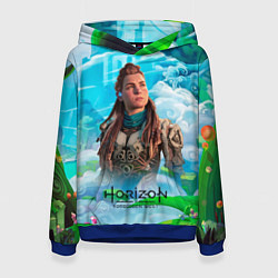 Толстовка-худи женская Horizon дикий лес, цвет: 3D-синий
