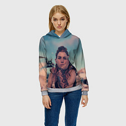 Толстовка-худи женская Horizon Forbidden West - Aloy, цвет: 3D-меланж — фото 2