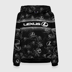 Толстовка-худи женская LEXUS SPORT PATTERN, цвет: 3D-черный