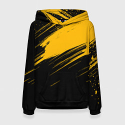 Толстовка-худи женская Black and yellow grunge, цвет: 3D-черный
