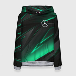 Толстовка-худи женская MERCEDES-BENZ AMG NEON STRIPES PETRONAS, цвет: 3D-меланж