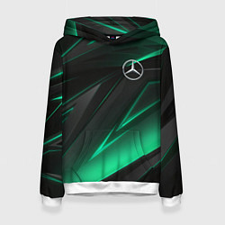 Толстовка-худи женская MERCEDES-BENZ AMG NEON STRIPES PETRONAS, цвет: 3D-белый