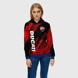 Толстовка-худи женская DUCATI MOTO SPORT, цвет: 3D-синий — фото 2