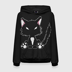 Толстовка-худи женская Disturbed Cat, цвет: 3D-черный