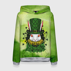 Толстовка-худи женская Кролик в шляпе, цвет: 3D-меланж