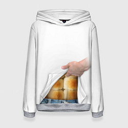 Толстовка-худи женская Мучные кубики, цвет: 3D-меланж