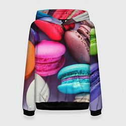 Толстовка-худи женская Colorful Macaroons, цвет: 3D-черный