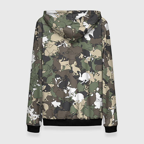 Женская толстовка Камуфляж с кроликами / 3D-Черный – фото 2