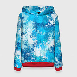 Толстовка-худи женская Спортивный камуфляж Пикси - Лагуна, цвет: 3D-красный
