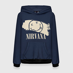 Толстовка-худи женская NIRVANA Рок Группа, цвет: 3D-черный