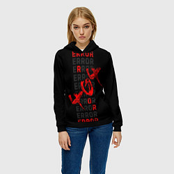 Толстовка-худи женская ERROR ОШИБКА 404, цвет: 3D-черный — фото 2