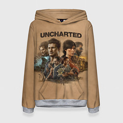 Толстовка-худи женская Uncharted Анчартед, цвет: 3D-меланж