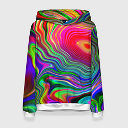 Толстовка-худи женская Expressive pattern Neon, цвет: 3D-белый