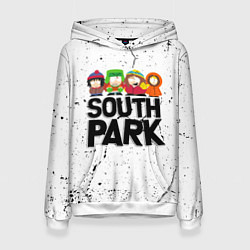 Толстовка-худи женская Южный парк мультфильм - персонажи South Park, цвет: 3D-белый