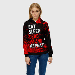 Толстовка-худи женская Eat Sleep Dead Island Repeat Краска, цвет: 3D-черный — фото 2