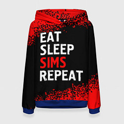 Женская толстовка Eat Sleep Sims Repeat Краска