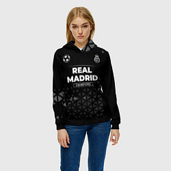 Толстовка-худи женская Real Madrid Форма Champions, цвет: 3D-черный — фото 2