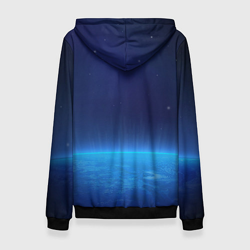 Женская толстовка Планета вид из космоса / 3D-Черный – фото 2