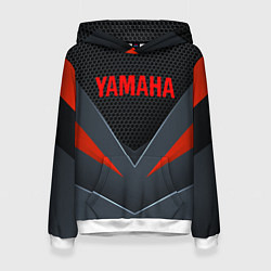 Толстовка-худи женская YAMAHA ТЕХНОЛОГИЧЕСКАЯ БРОНЯ, цвет: 3D-белый