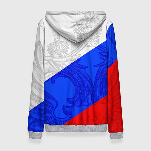 Женская толстовка RUSSIA - SPORTWEAR - ТРИКОЛОР / 3D-Меланж – фото 2