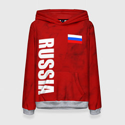Толстовка-худи женская RUSSIA - RED EDITION - SPORTWEAR, цвет: 3D-меланж