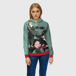 Толстовка-худи женская Семья Шпиона Family, цвет: 3D-красный — фото 2