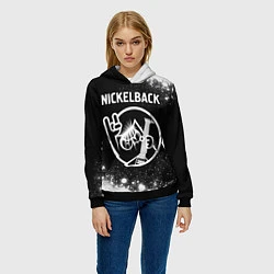 Толстовка-худи женская Nickelback КОТ Брызги, цвет: 3D-черный — фото 2