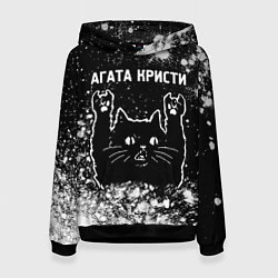 Толстовка-худи женская Агата Кристи Rock Cat FS, цвет: 3D-черный