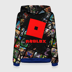 Толстовка-худи женская ROBLOX СЮЖЕТЫ И ЛОГОТИП, цвет: 3D-синий