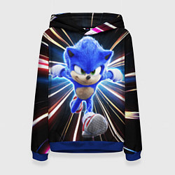 Толстовка-худи женская Speed Sonic, цвет: 3D-синий