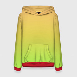 Толстовка-худи женская GRADIEND YELLOW-GREEN, цвет: 3D-красный