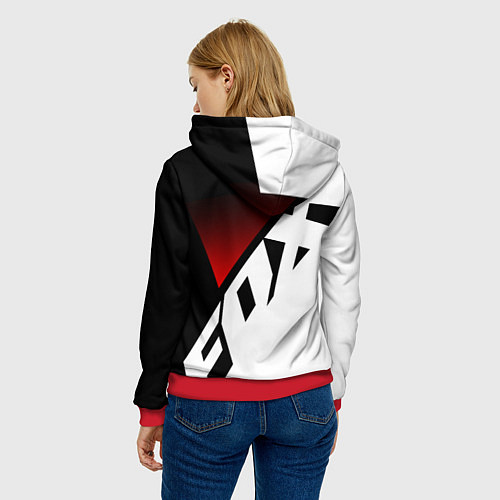 Женская толстовка MOTO FOX - Мотокросс / 3D-Красный – фото 4