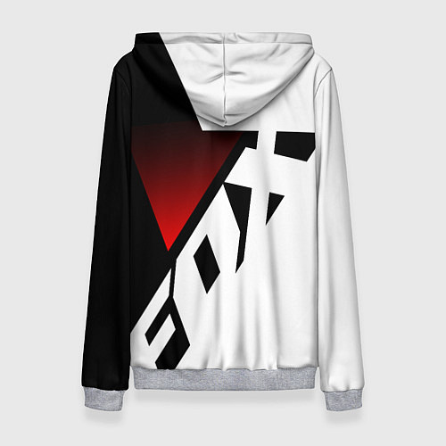 Женская толстовка FOX RACING - ФОКС ЧЕРНЫЙ И БЕЛЫЙ / 3D-Меланж – фото 2